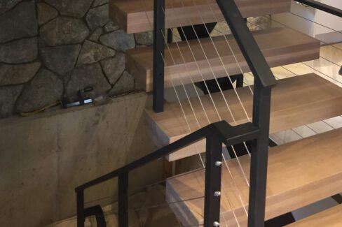 Custom Staircase with Steel Railing | Gerety Building & Restoration